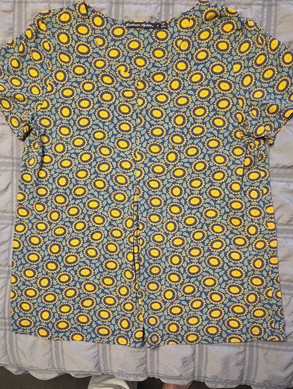 M Gudrun Sjoden Sunflower-Print Shirt in Yellow and Blue